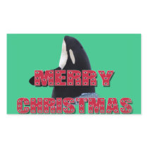 Merry Christmas Orca Whale Spy Hop Christmas Gifts Stickers