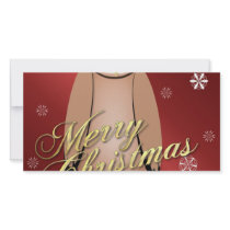 Merry Christmas Owl Red Photo Card Template