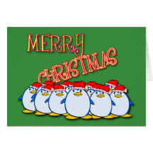 Merry Christmas Penguin Greeting Card