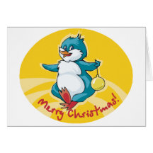 Merry Christmas Penguin Greeting Card