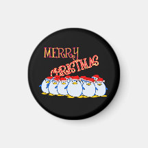 Merry Christmas Penguin Magnet