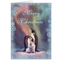MERRY CHRISTMAS PENGUINS by SHARON SHARPE Cards