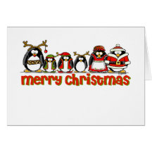 Merry Christmas Penguins Card