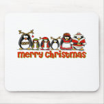 Merry Christmas Penguins Mouse Mats
