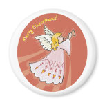 Merry Christmas Pink Angel magnets