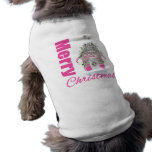 Merry Christmas Pink Decorated Christmas House pet clothing