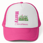 Merry Christmas Pink Whimsical Box Ornaments v2 hats
