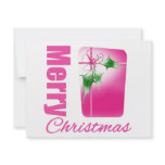 Merry Christmas Pink Whimsical Gift Box v3 invitations