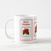 Merry Christmas Poinsettia Mugs