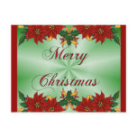 Merry Christmas Poinsettia Postcard