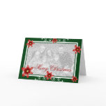 Merry Christmas Poinsettia Swirl Frame cards