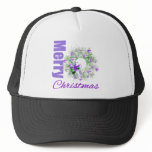 Merry Christmas Purple Theme Garden Wreath hats