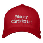 Merry Christmas Red Embroidered Hats