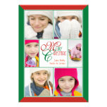 Merry Christmas Red & Green Frame Collage Greeting Invitation