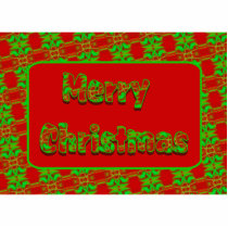 merry christmas red green photo cutout