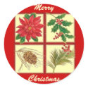 Merry Christmas Round Sticker