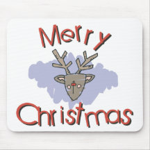 Merry Christmas Rudolph Doodle Mousepads
