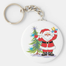 Merry Christmas, Santa Claus, Christmas Tree Keychain