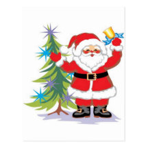Merry Christmas, Santa Claus, Christmas Tree Postcards