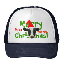 Merry Christmas Santa Cow Truckers Hat/ Cap