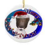 MERRY CHRISTMAS SANTA GOAT ORNAMENT ornaments