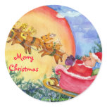 Merry Christmas Santa Pig Delivers Seal or Sticker