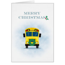 Merry Christmas School Bus Driver Greeting Card
