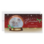 Merry Christmas Snow Globe Customisable 6 photo cards