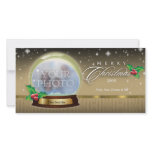 Merry Christmas Snow Globe Customisable 7 photo cards