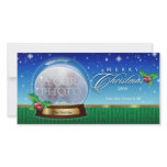 Merry Christmas Snow Globe Customisable 8 photo cards