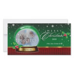 Merry Christmas Snow Globe Customisable photo cards
