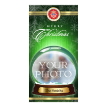 Merry Christmas  Snow Globe Personalised Photo Card