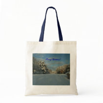 Merry Christmas!  Snow scene! Canvas Bag