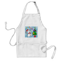 Merry Christmas Snowman Aprons