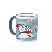 Merry Christmas Snowman Coffee Mugs