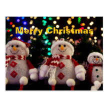 Merry Christmas Snowman Postcard