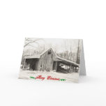 Merry Christmas Snowy Barn Card