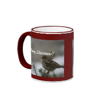 Merry Christmas, Sparrow Coffee Mugs