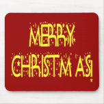 Merry Christmas Starry Night Font mousepads