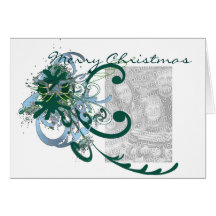 Merry Christmas Swirly Paint Splat... - Greeting Card