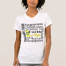 Merry Christmas Testicular Cancer Ribbon Collage Tshirts