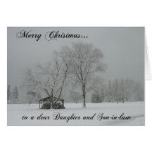 Merry Christmas to a dear daughter and son-in-law Greeting Card