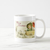 Merry Christmas Toy Horse and Buggy Mugs