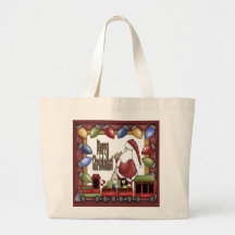 Merry Christmas Train Canvas Bags