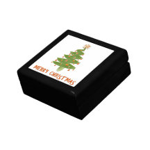 Merry Christmas Tree Jewelry Box
