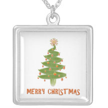 Merry Christmas Tree Necklaces