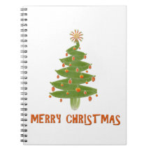 Merry Christmas Tree Spiral Notebook