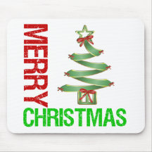 Merry Christmas Whimsical Tree Mousepads