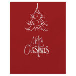 Merry Christmas White Christmas Tree Outline flyers