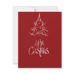 Merry Christmas White Christmas Tree Outline invitations